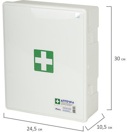 Аптечка для детских и учебных учреждений, по приказу №261н, МИРАЛ, пластиковый шкаф, ОДШП-Н