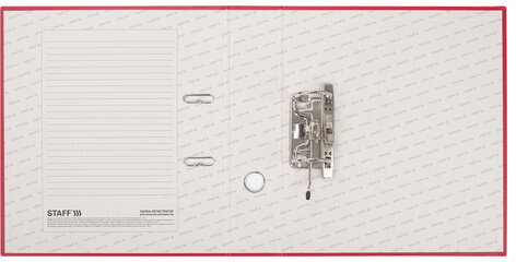 Папка-регистратор STAFF "Manager" с покрытием из ПВХ, 70 мм, без уголка, красная, 225980