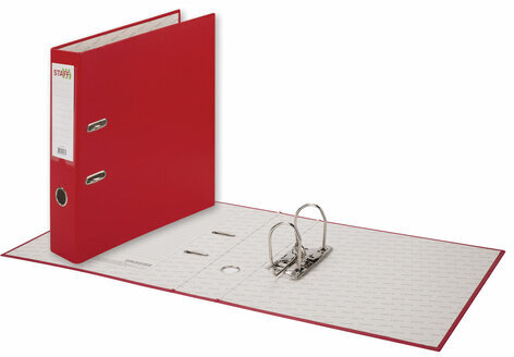 Папка-регистратор STAFF "Manager" с покрытием из ПВХ, 70 мм, без уголка, красная, 225980