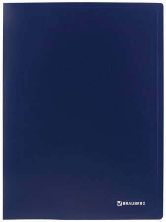 Папка на 2 кольцах BRAUBERG "Office", 25 мм, синяя, до 170 листов, 0,5 мм, 227494