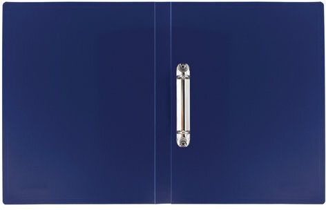 Папка на 2 кольцах BRAUBERG "Office", 25 мм, синяя, до 170 листов, 0,5 мм, 227494