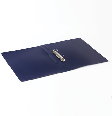 Папка на 2 кольцах BRAUBERG "Office", 25 мм, синяя, до 170 листов, 0,5 мм, 227494