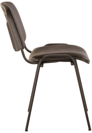 Стул для персонала и посетителей "ISO", черный каркас, кожзам черный