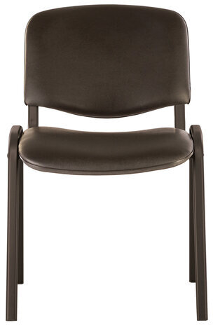 Стул для персонала и посетителей "ISO", черный каркас, кожзам черный