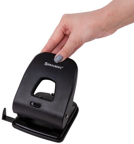 Дырокол BRAUBERG "SX-40", до 40 листов, черный, 229695