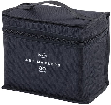 Маркеры для скетчинга двусторонние, НАБОР 80 шт, текстильный чехол, WBZ, 152575