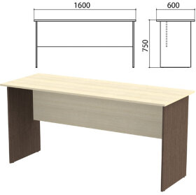 Стол письменный "Канц", 1600х600х750 мм, цвет дуб молочный/венге (КОМПЛЕКТ)