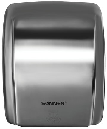 Сушилка для рук SONNEN HD-230S, 2100 Вт, нержавеющая сталь, антивандальная, хром, 604195