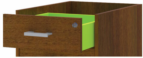 Тумба приставная "Арго", 440х730х760 мм, 4 ящика, замок, орех (КОМПЛЕКТ)