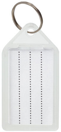 Бирки для ключей КОМПЛЕКТ 20 ШТ., длина 55 мм, инфо-окно 39х22 мм, ПРОЗРАЧНЫЕ, BRAUBERG, 237496, 95