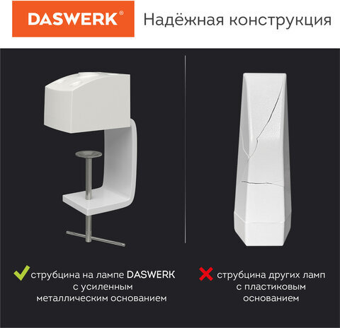 Настольная бестеневая лампа / светильник 117 светодиодов, 4 режима яркости, DASWERK, 237954