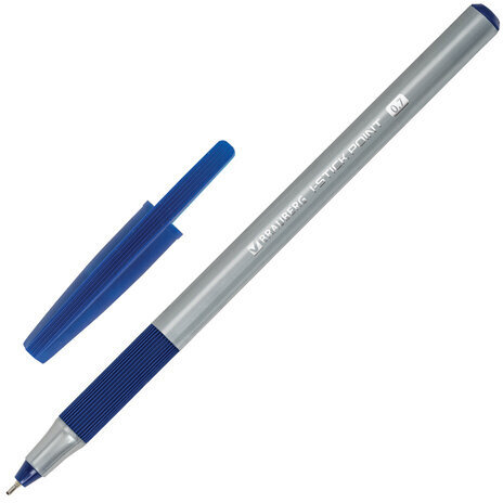 Ручки шариковые с грипом BRAUBERG "i-STICK POINT", НАБОР 10+2 ШТ., СИНИЕ, линия письма 0,35 мм, блистер,144025
