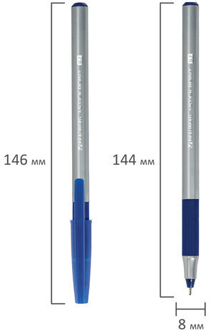 Ручки шариковые с грипом BRAUBERG "i-STICK POINT", НАБОР 10+2 ШТ., СИНИЕ, линия письма 0,35 мм, блистер,144025