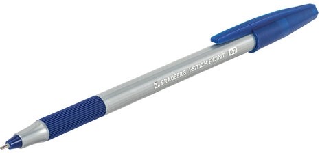Ручки шариковые с грипом BRAUBERG "i-STICK POINT", НАБОР 10+2 ШТ., СИНИЕ, линия письма 0,35 мм, блистер,144025