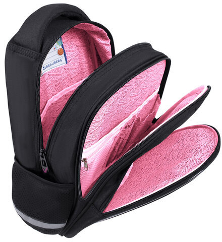 Рюкзак BRAUBERG OPTIMA, 2 отделения, с брелоком, "Butterfly catcher", СВЕТЯЩИЙСЯ, 36х27х18 см, 272097