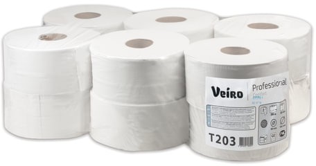 Бумага туалетная 200 м, VEIRO Professional (Система T2), КОМПЛЕКТ 12 шт, Comfort, 2-слойная, T203