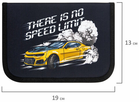 Пенал ПИФАГОР, 1 отделение, полиэстер, 19х13 см, "Extreme speed", 272286