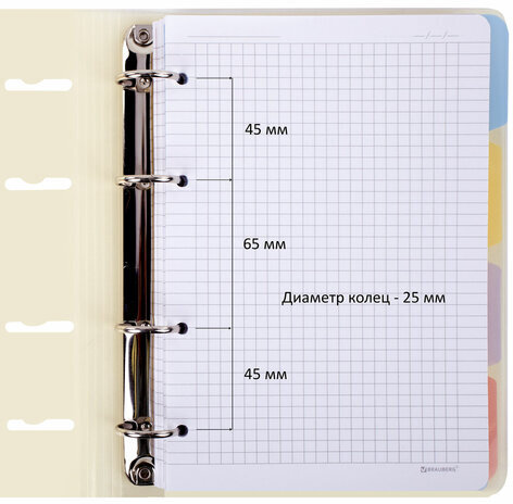 Тетрадь на кольцах А5 175х220 мм, 120 л., пластик, с резинкой и разделителями, BRAUBERG, Желтый, 404631