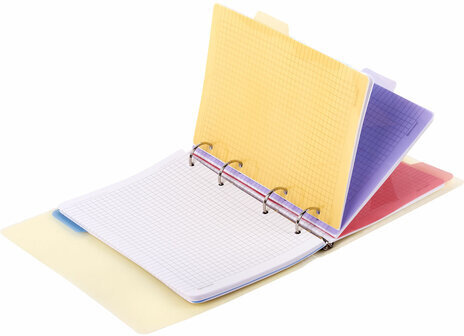 Тетрадь на кольцах А5 175х220 мм, 120 л., пластик, с резинкой и разделителями, BRAUBERG, Желтый, 404631