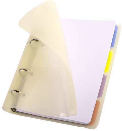 Тетрадь на кольцах А5 175х220 мм, 120 л., пластик, с резинкой и разделителями, BRAUBERG, Желтый, 404631