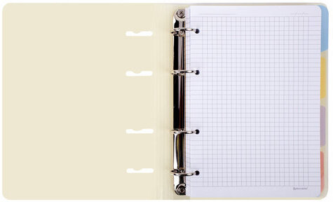 Тетрадь на кольцах А5 175х220 мм, 120 л., пластик, с резинкой и разделителями, BRAUBERG, Желтый, 404631