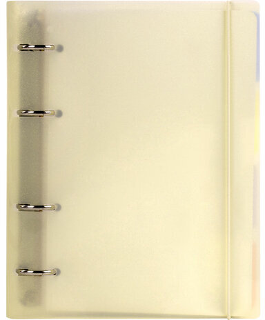 Тетрадь на кольцах А5 175х220 мм, 120 л., пластик, с резинкой и разделителями, BRAUBERG, Желтый, 404631