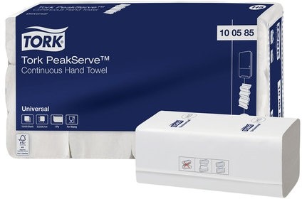 Полотенца бумажные 410 шт., TORK (Система H5) PeakServe, Universal, КОМПЛЕКТ 12 шт., 22,5x20 см, W, 100585