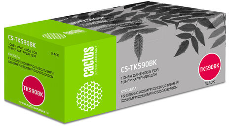 Тонер-картридж CACTUS (CS-TK590BK) для KYOCERA FS-C2026MFP/2126MFP/2626MFP, черный, ресурс 7000 стр.