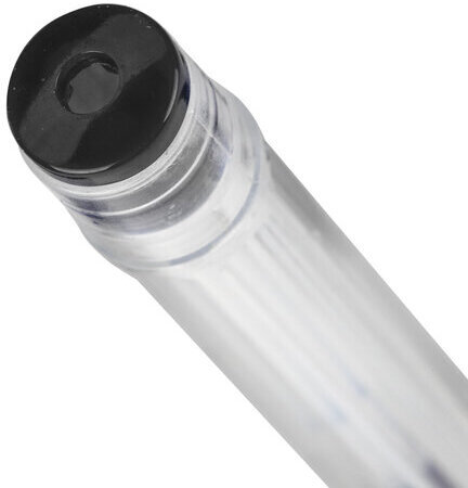 Ручка гелевая STAFF "Basic" GP-789, ЧЕРНАЯ, корпус прозрачный, хромированные детали, узел 0,5 мм, 142789