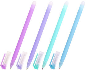 Ручка стираемая гелевая ЮНЛАНДИЯ &quot;Лимонад&quot;, СИНЯЯ, прорезиненный корпус ассорти, узел 0,5 мм, линия письма 0,35 мм, 143654