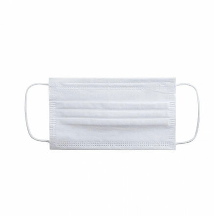 Маски одноразовые медицинские КОМПЛЕКТ 100 шт. 3-х слойные белые (фильтр СМС) ГРАНИ, полиэтилен