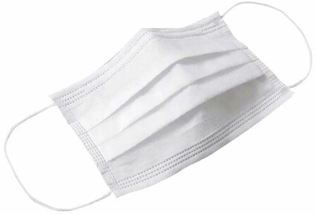 Маски одноразовые медицинские КОМПЛЕКТ 100 шт. 3-х слойные белые (фильтр СМС) ГРАНИ, полиэтилен