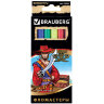 Фломастеры BRAUBERG "Корсары", 6 цветов, вентилируемый колпачок, картонная упаковка с золотистым тиснением, 150563