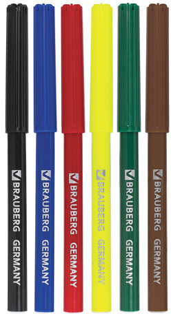 Фломастеры BRAUBERG "Корсары", 6 цветов, вентилируемый колпачок, картонная упаковка с золотистым тиснением, 150563