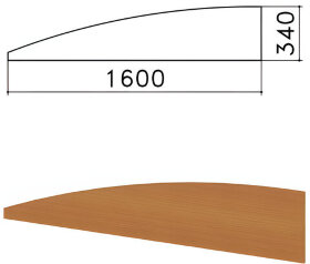 Экран-перегородка &quot;Монолит&quot;, 1600х16х340 мм, БЕЗ ФУРНИТУРЫ (код 640237), орех гварнери, ЭМ22.3