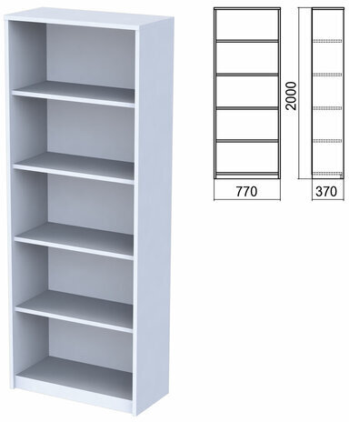 Шкаф (стеллаж) "Арго", 770х370х2000 мм, 4 полки, серый