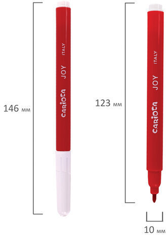 Фломастеры CARIOCA (Италия) "Joy", 60 шт., 30 цветов, суперсмываемые, картонная коробка с ручкой, 41015