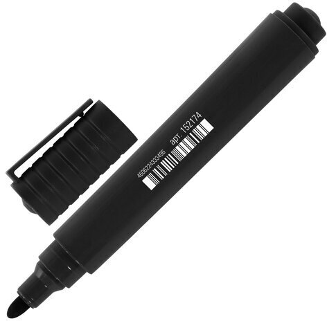 Маркер перманентный STAFF "Basic Budget PM-125", ЧЕРНЫЙ, круглый наконечник 3 мм, 152174