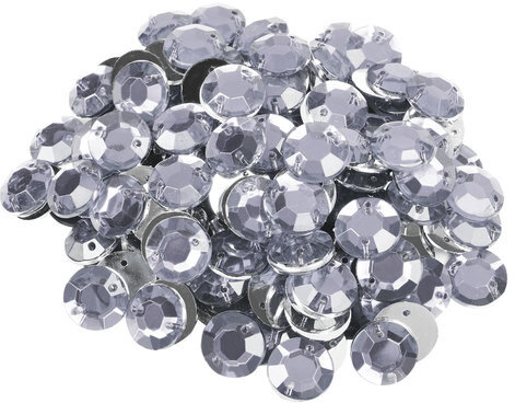 Стразы для творчества "Круглые", серебро, 12 мм, 30 грамм, ОСТРОВ СОКРОВИЩ, 661197