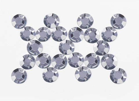 Стразы для творчества "Круглые", серебро, 12 мм, 30 грамм, ОСТРОВ СОКРОВИЩ, 661197