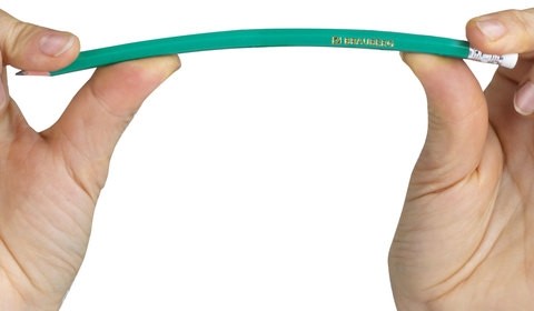 Карандаши чернографитные BRAUBERG НАБОР 12 шт., НВ, с резинкой, пластиковый зеленый корпус, 180678