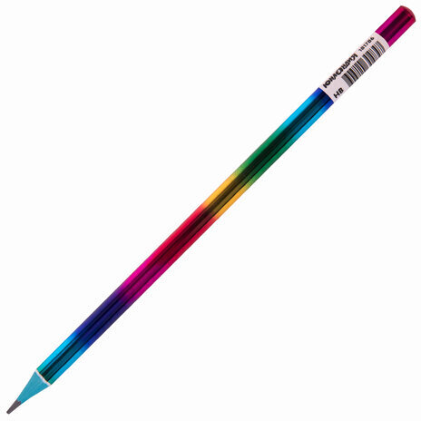 Карандаш чернографитный ЮНЛАНДИЯ "РАДУГА", 1 шт., HB, пластиковый, радужный цвет корпуса, 181786