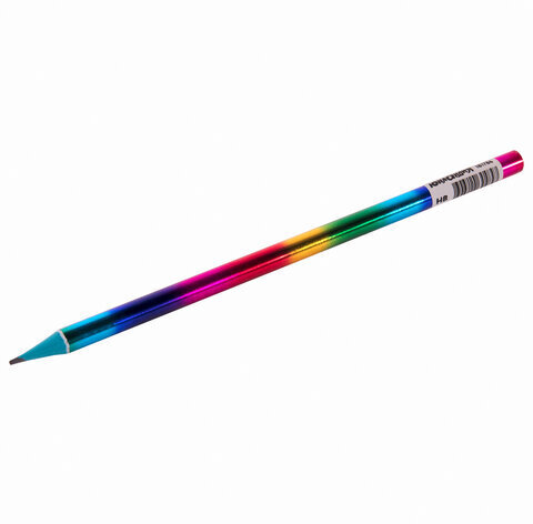 Карандаш чернографитный ЮНЛАНДИЯ "РАДУГА", 1 шт., HB, пластиковый, радужный цвет корпуса, 181786