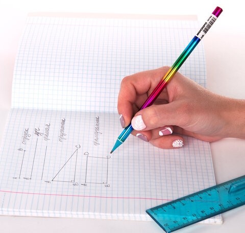 Карандаш чернографитный ЮНЛАНДИЯ "РАДУГА", 1 шт., HB, пластиковый, радужный цвет корпуса, 181786