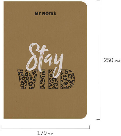 Тетрадь 60 л. в клетку обложка КРАФТ, бежевая бумага 70 г/м2, сшивка, В5 (179х250 мм), СЛОГАН, BRAUBERG, 403810