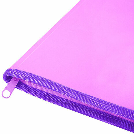 Папка объемная на молнии пластиковая BRAUBERG PASTEL, А4, 330х240 мм, 600 мкм, цвет лиловый, 271971