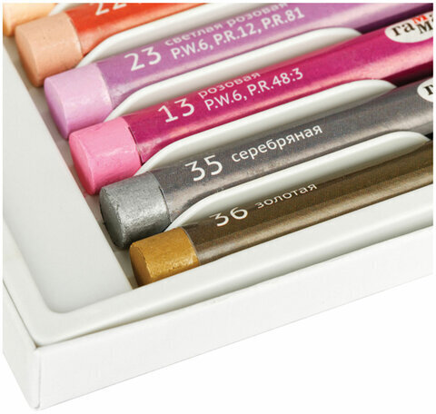 Пастель масляная ГАММА "Студия", 25 цветов, круглое сечение, картонная упаковка, 290920201