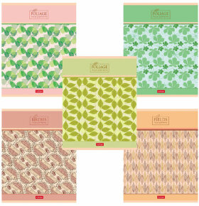 Тетрадь А5, 96 л., HATBER скоба, клетка, обложка картон, тиснение, &quot;Паттерн&quot; (5 видов), 96Т5тВ1