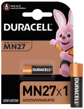 Батарейка DURACELL MN27, Alkaline, в блистере, 12 В