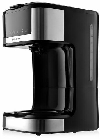 Кофеварка капельная BRAYER BR1124, 900 Вт, объем 1,8 л, LED-дисплей, поддержание температуры, черная